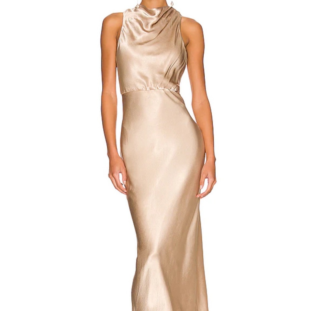 Shona Joy La Lune High Neck Midi Dress